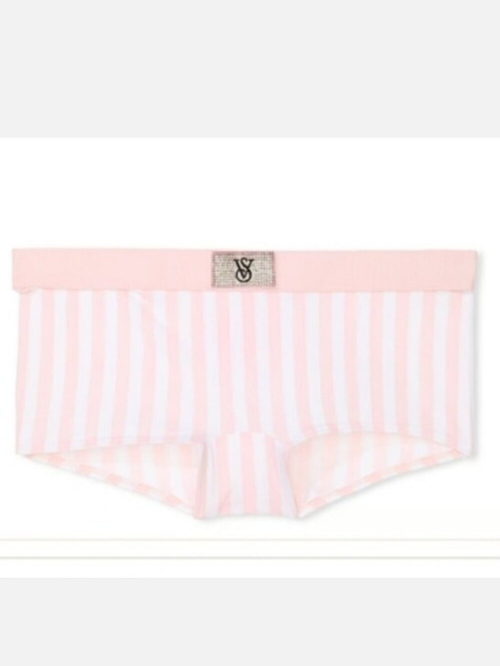 Victoria's secret shine patch logo cotton boyshort panty XLARGE PINK STRIPES